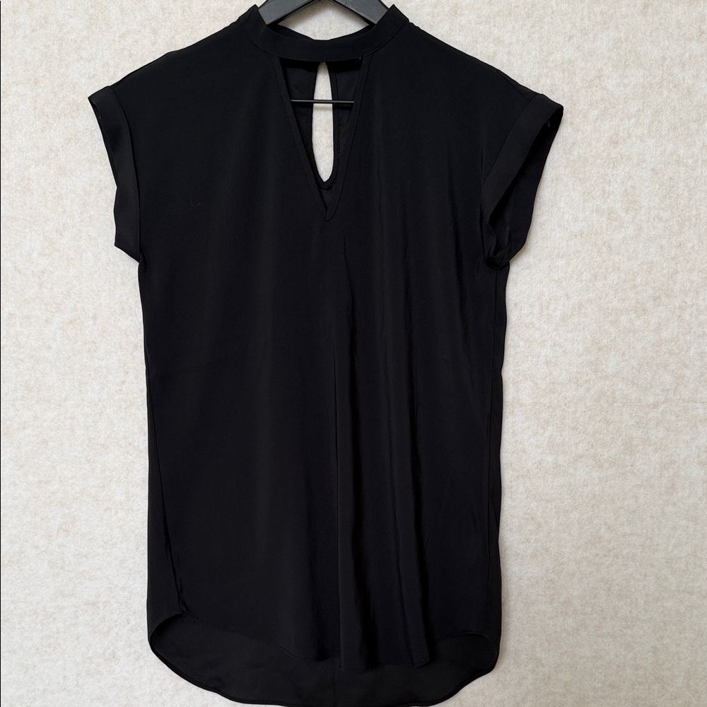 Express Black Keyhole Blouse